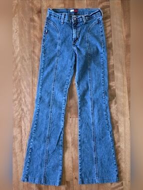 Tommy Hilfiger Women's Blue Bootcut Flared Jeans Size 25 Vintage Y2K